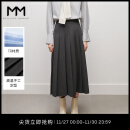 麦檬商场同款2023年秋季深灰A字裙简约通勤风半身裙女5E8241761 深灰 160/64A/M