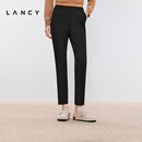 朗姿/LANCY冬新款黑色高腰小脚羽绒裤外穿显瘦防风通勤休闲裤女 夜幕黑色2 M