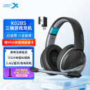 西伯利亚 K02BS 2.4G真无线蓝牙游戏耳机头戴式手机低延迟电竞专用三模耳机台式电脑耳机麦克风二合一 黑蓝色