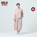 无印良品（MUJI）IDEE 女式 汉麻混 平纹立领衬衫 25年春季新品 女士衬衣内搭长袖 浅粉红色 M （155/80A）