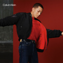 Calvin Klein【明星同款】 Jeans男双面用针扣牛皮休闲腰带节日礼物HC0774 001-太空黑 90