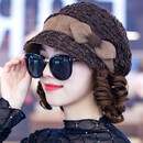 唐妮中老年帽子假发一体女短卷发假发逼真自然帽子带头发秋冬帽子发套 卡其色帽20cm 浅棕色假发