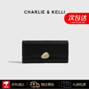 CHARLIE & KELLI官网 CK轻奢包包女包2024新款零钱包长款简约多卡位手拿包 黑色【京仓速达 礼盒包装】