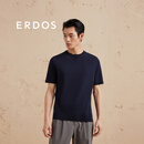 ERDOS 圆领针织衫套衫羊毛柔软舒适松弛短袖男羊毛衫 藏蓝 180/100A/XL