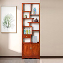 三匠名居红木家具非洲花梨（学名：刺猬紫檀）博古架实木多宝阁新中式客厅隔断柜置物展示架书架D 素面：长75*宽30*高198cm