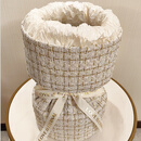 小香风花壳布艺包装1个装成品发货带花泥空花壳 白色 A 32