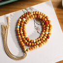 今璨 JEENCHIOR天然回流老蜡老型珠项链7mm+  俄料古董老蜜蜡108颗佛珠 高品收藏 天然老蜡项链 7mm+