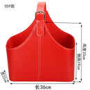 惠翔收纳篮皮革礼篮手提篮水果红酒礼品篮子健身房私教专用大号工具篮 红色059