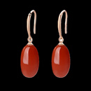 奈维斯汀南红耳饰女925银蛋面冰红耳坠石新中式古风耳环520礼物 蛋面款