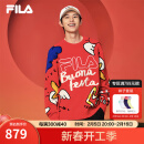 FILA叕运蛇|斐乐情侣款男士女士编织衫2025春新品时尚休闲大LOGO毛衣 传奇红-RD L 175/96A