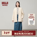 无印良品（MUJI）女式 长毛抓绒 大衣 长袖秋冬款 羊羔绒外套外衣 BB2QPA4A 象牙色 S(155/80A)