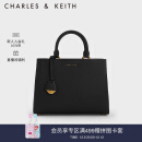 CHARLES&KEITH23冬新品大容量吊牌托特包手提单肩妈妈包包女包女士CK2-50160152 Black黑色 L