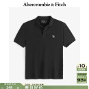 ABERCROMBIE & FITCH【Polo衫断码福利】男装24夏款通勤经典小麋鹿短袖Polo衫 黑色2(4158) S (175/92A)