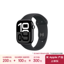 Apple/苹果 Watch Series 10 智能手表GPS款46毫米亮黑色铝金属表壳黑色运动型表带M/L MX273CH/B