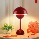 汶纳几花苞灯卧室床头灯长明喜灯结婚陪嫁新婚房台灯一对喜庆氛围ZP 充插两用/红-三色变光-触摸开关 一对