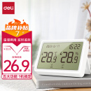 得力(deli)室内温湿度表 LCD电子温湿度计 婴儿房办公用品儿童老人冬季生日礼物白色LE505