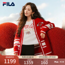 FILA 杨幂同款|斐乐女士编织外套2025春季新年款时尚休闲红色开衫毛衣 传奇红-RD M （165/84A/M）