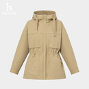哈吉斯（HAZZYS）女装 春季款女士连帽两件式棉服女ASSSU0CAU03 米色BI L (165/88A 40)