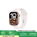 Apple/苹果 Watch Series 10 智能手表GPS款42毫米玫瑰金色铝金属表壳淡桃粉色运动型表带M/L MX1V3CH/B