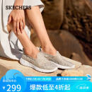 斯凯奇（Skechers）夏季女透气软底一脚蹬健步鞋蕾丝网面懒人鞋单鞋896020-TPE