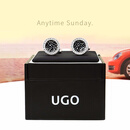 UGO CONTI新款袖扣男士时尚袖口扣轻奢商务法式袖钉定制男朋友生日礼物 礼盒装袖扣 (黑色）