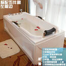 九牧新款包邮亚克力小浴缸豪华冲浪按摩恒温加热独立式浴盆欧式家用浴池 标配五件套左裙 1.8M