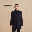 ERDOS 粗纺短顺呢立领外套职场男毛呢大衣 黑 M 170/92A