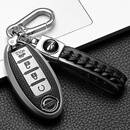 苍塑适配日产轩逸2024经典舒适钥匙套14代蓝鸟尼桑包扣壳天籁奇骏逍客 日产E级皮纹[太空银]+编