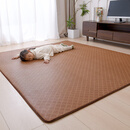 斯丽凯藤编凉席地毯夏季卧室床边地铺家用榻榻米客厅地垫席子软垫阳台 臧红藤【深山冰藤面料 经久耐用 180×200cm