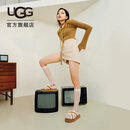 UGG春季女士休闲时尚交叉鞋面厚底舒适弹力束带毛毛凉鞋 1121550 CHE | 栗色 39