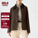 无印良品（MUJI）女式 不易沾水 灯芯绒领夹克 短款休闲外套  BDE92C4S 深棕色 S 155/80A