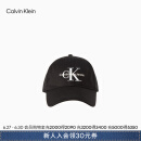 Calvin Klein Jeans男女同款简约刺绣字母纯棉ck休闲百搭圆顶弯檐棒球帽HX0263 001-太空黑 OS