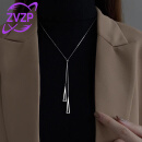 ZVZP925银毛衣链女项链小众时尚饰品设计轻奢高级感长款卫衣链送女友 几何三角（长度可以调节）