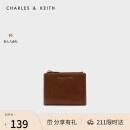 CHARLES&KEITH多卡位短款钱包包女包女士CK6-10680907 Chocolate巧克力色