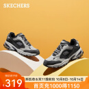 斯凯奇（Skechers）男鞋休闲鞋 潮流百搭复古老爹鞋 厚底增高鞋男士运动鞋237145 灰色/黑色/GYBK 42