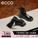 爱步（ECCO）靴子女 黑色厚底增高中筒套筒牛皮女靴 踪迹220743 黑色22074301001 37