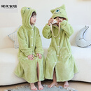 妙普乐A类秋冬加厚儿童浴袍男童奥特曼浴巾斗篷可穿冬季加厚儿童睡袍法 绿眼怪【果绿】加厚珊瑚绒 18码【建议140-155cm】