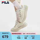 斐乐（FILA）官方女鞋CARROT摩登板鞋2024春新款萝卜鞋休闲运动鞋 古白色/初雪白-AA 36