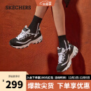 斯凯奇（Skechers）女鞋复古老爹鞋小白鞋子蕾丝厚底运动鞋秋冬11959黑/白37