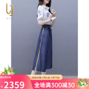 OLJ轻奢品牌套装女2025年夏季新款休闲时尚洋气减龄上衣裤子两件套 短袖上衣加七分裤 S 建议88-98斤