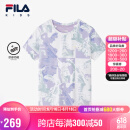 FILA【凉感科技】斐乐儿童童装2024夏中大童女童短袖透气T恤