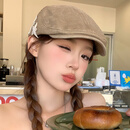 鲸曦美式复古星星前进帽女英伦休闲简约百搭显脸小贝雷帽画家报童帽子 复古星星前进帽
