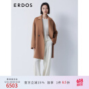 ERDOS 早春中长款纯色通勤风宽松外套西装领茧型简约百搭女毛呢大衣 枫叶棕 165/88A/L