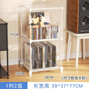 桑顿黑胶唱片收纳柜碟片CD专辑光碟展示架杂志柜落地书柜12寸碟片架 透明1列2-加密隔层