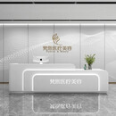 CNGAGUOJJ医疗养生馆公司前台接待台美容院吧台桌现代轻奢不锈钢烤漆收银台 450*60*100CM