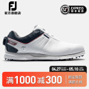FootJoy 高尔夫球鞋男士FJ Pro/SL专业竞技无钉款golf鞋舒适防滑防泼水鞋 53373-白/蓝/红[旋钮] 7.5=41码