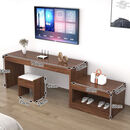 川良酒店电视柜家具宾馆用品现代简约电视行李专用柜定制组合全套桌具 1.4米电视柜+变柜+凳子+深胡桃