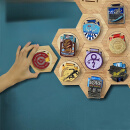 黛欣马拉松奖牌展示框创意蜂巢组合六边形拼接免打孔木质奖牌展示架 六件套整套
