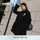Maje【博主同款】2025早春新款女装法式毛呢大衣外套MFPOU01318 黑色 S