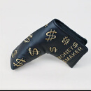 GOLF泰特利斯一字L型直条推杆套高尔夫球杆套 杆头套 球头保护帽套 黑色Money财源滚滚_磁铁闭合